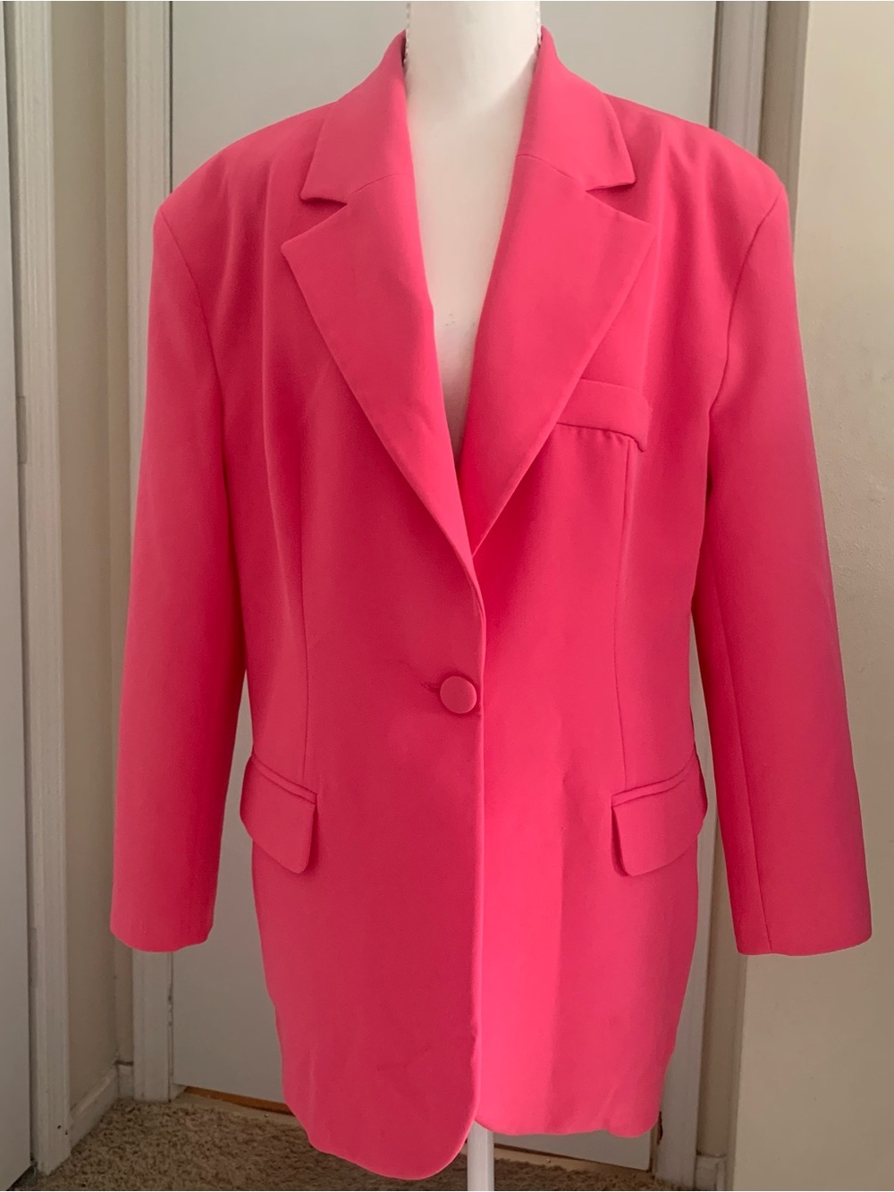 GALITA Pink Blazer Suit Jacket Lined Single-Breasted Long Sleeve